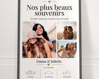 Personalized Best Friend Gift with Photos – Custom Friendship Poster, Friend Gift, Sister of the Heart, Best Friend Poster with Photo