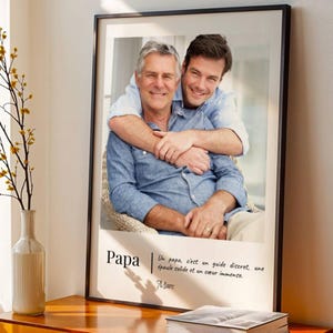 Poster personalizzato per papà con foto - Definizione di papà - Regalo per la festa del papà, compleanno, Natale, idea regalo per papà