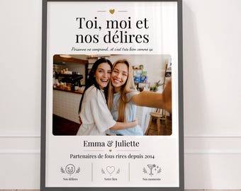 Personalized best friend gift with photo – Friendship gift for women, best girlfriends, sisters – best friend poster with photo –