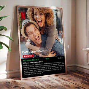Regalo personalizado para pareja, aniversario, boda, San Valentín, póster personalizado para pareja, idea de regalo para pareja, póster de cine para pareja