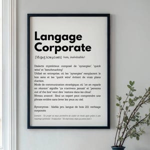Poster con citazione motivazionale, poster con definizione di umorismo da ufficio, regalo originale per colleghi, arredamento per spazi di lavoro open space, idea regalo aziendale