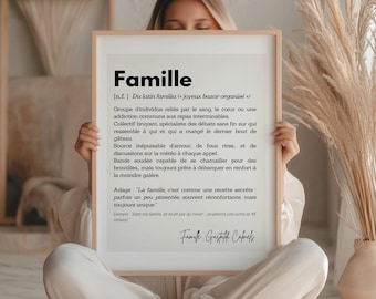 Family Definition Poster – Humorous & Love Family Poster – Personalized Family Gift – Modern Wall Decoration, Gift Idea for Parents