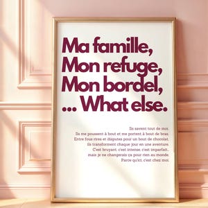 Poster sulla definizione di famiglia - Idea regalo originale per gli amici, poster decorativo da parete umoristico - - Poster con testo divertente e moderno, citazione sulla famiglia e gli amici