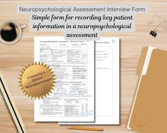 Interview Form for Assessing Cognition, Neuropsychological/Neurocognitive Assessment Interview Form