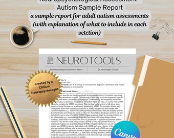 Adult Autism Assessment – Sample Report and Guide for Neuropsychologists, Psychologists and Other Clinicians Who Diagnosis Autism