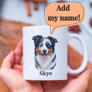 Border Collie Custom Name Mug – Personalized Dog Lover Gift – Pet Coffee Cup -Mixed color