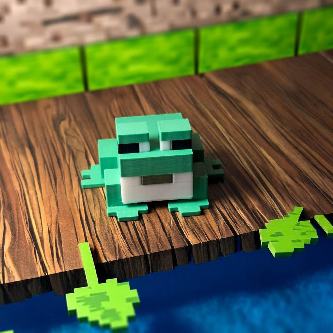 Pixel Frog Minecraft 3D Print – Decorative Figurine, Gaming Gift, Pixel ...