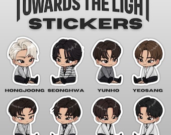 PEGATINAS DE ATEEZ Lindas pegatinas de la gira Kpop Hongjoong Seonghwa Yunho Yeosang San Mingi Wooyoung Jongho Towards the Light Tour Atiny Gift