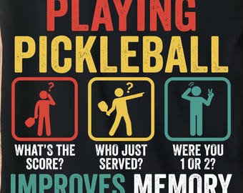 Pickleball spelen verbetert het geheugen SVG PNG|Pickle Ballin|Grappige Pickleball-clipart | Sublimatie van augurkkarakter | Digitale download