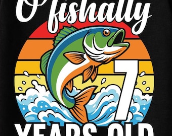 Oh Fishally Seven SVG PNG, Fishing Birthday Shirt Design 7 Year Old Boy Girl,O Fish Ally 7 Cut File DXF Cricut Silhouette Sublimation