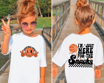basketball Sister SVG PNG, I’m Just Here for the Snacks Funny Design, Game Day Sports SVG for Cricut & Sublimation