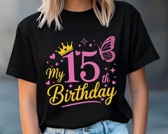 15. Geburtstags-Svg, es ist mein 15. Geburtstags-Svg, Krone 15. Geburtstag, 15. Mädchen-Geburtstags-Svg, Geburtstags-Prinzessin-Svg, fünfzehn Geburtstags-Prinzessinnen-Svg