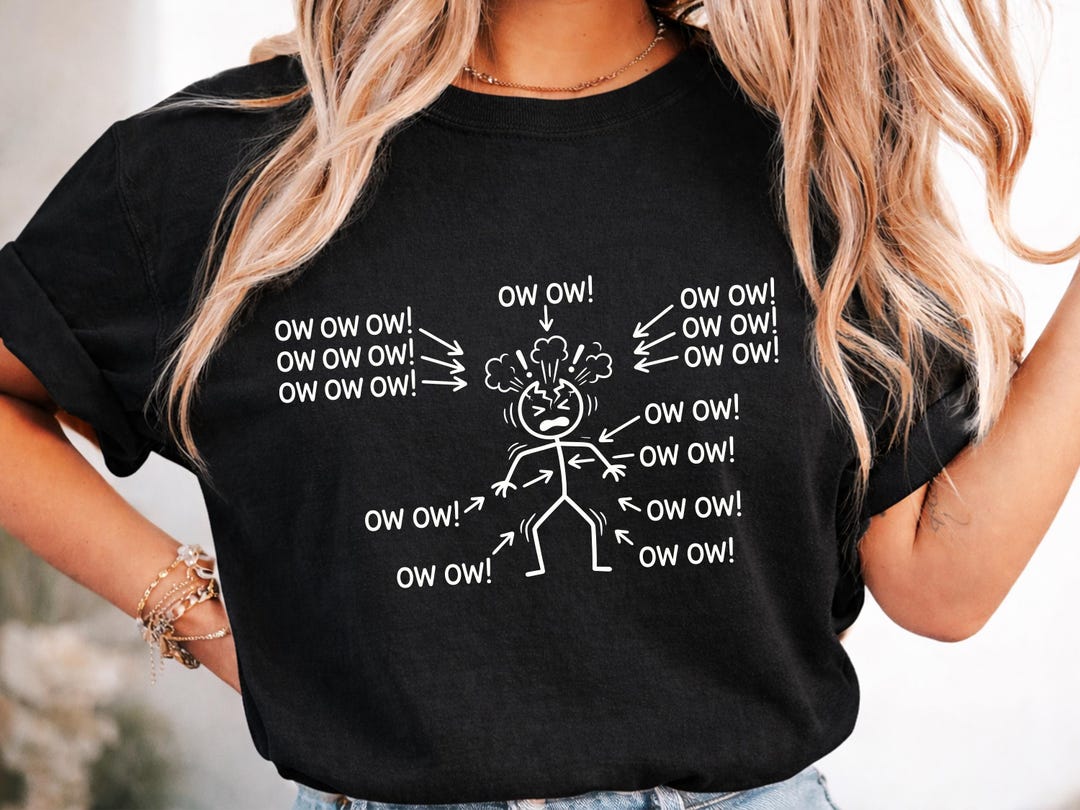 Funny Ow Ow Ow Stick Figure Meme PNG SVG, Chronic Pain Humor Design ...