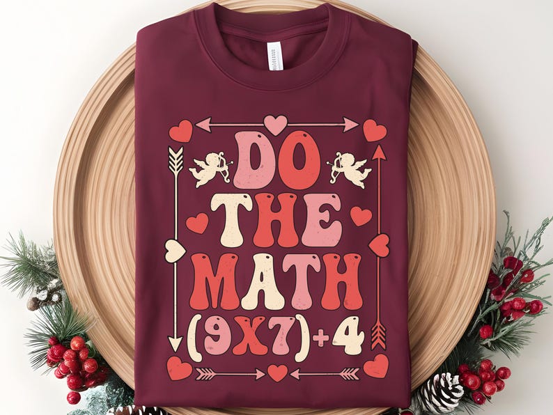 Do The Math 67 Meme SVG PNG, Groovy Six Seven Valentine Retro Hearts, Funny Gen Alpha 6-7 Meme Clipart, Sublimation Digital Download image 4