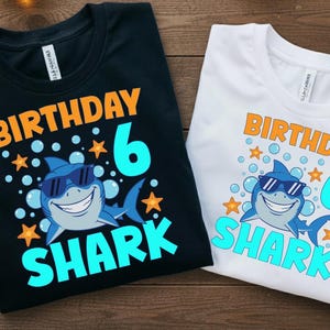 Shark 6th Birthday SVG: Boy Party Theme Clipart (Digital Files)