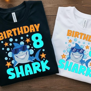 Shark 8th Birthday SVG: Party Theme Clipart (Digital Download)
