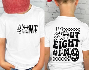 Diseño de camiseta para el noveno cumpleaños (archivos digitales)