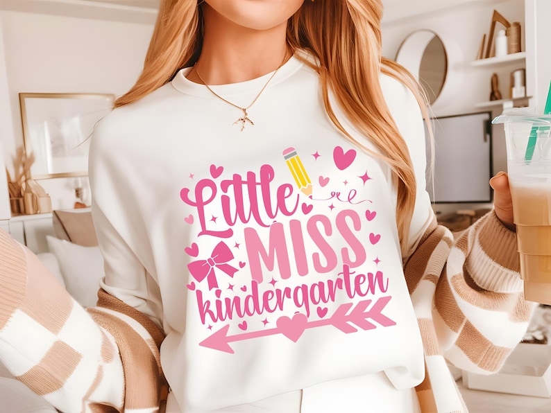 Little Miss Kindergarten SVG PNG: Back to School Shirt Design (digital ...