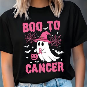 Boo To Cancer Ghost Svg Png,October Breast Cancer Awareness Month Png,Pink Ribbon, Breast Cancer is Boo Sheet Svg,Halloween Pink Ghost Svg