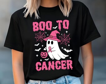 Boo To Cancer Ghost SVG: Breast Cancer Awareness Month, Pink Ribbon (Digital Files)