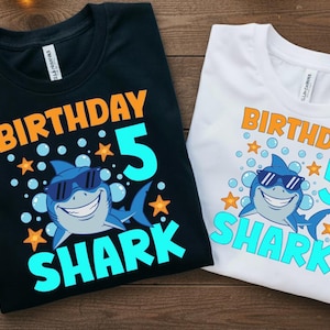 Shark 5th Birthday SVG: Party Theme Clipart (Digital Download)