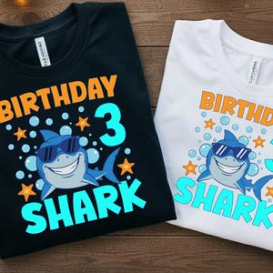 Shark Third Birthday SVG: Boy Party Theme Clipart (Digital Download)