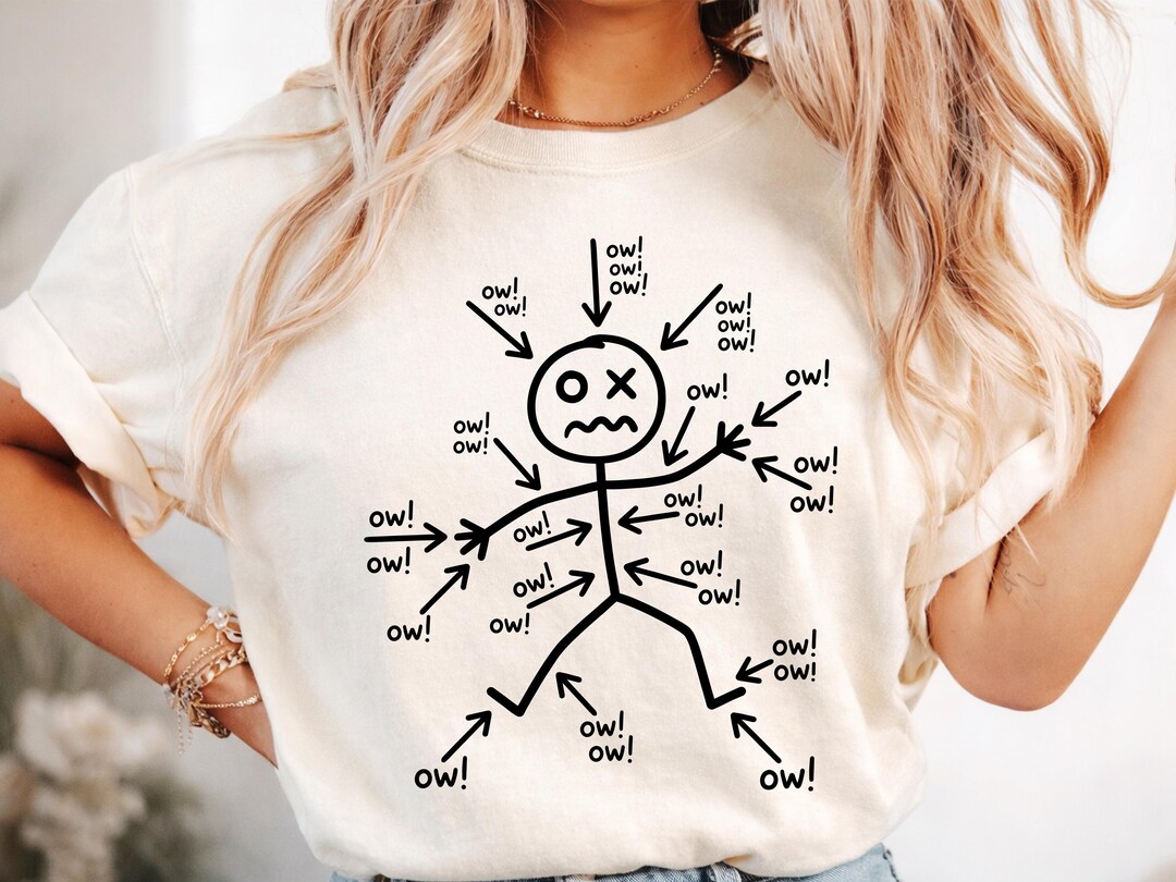 Funny Ow Ow Ow Stick Figure Meme PNG SVG, Chronic Pain Humor Design ...