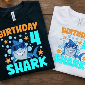 Shark Fourth Birthday SVG: Party Theme Clipart (Digital Download)