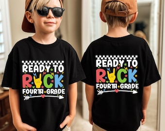 Rock Fourth Grade SVG PNG: Back to School Shirt Design (Digital Files for Cricut)