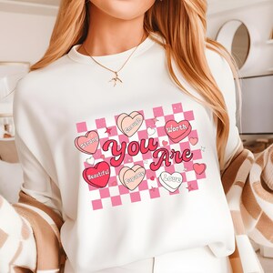 Sie sind genug Valentinstag PNG SVG, Happy Valentinstag, Herz Candy Png, positive Affirmationen Candy Hearts, Lehrer Valentinstag Png