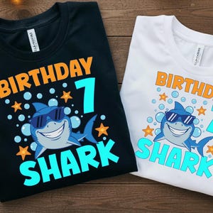 Shark 7th Birthday SVG: Party Theme Clipart (Digital Download)