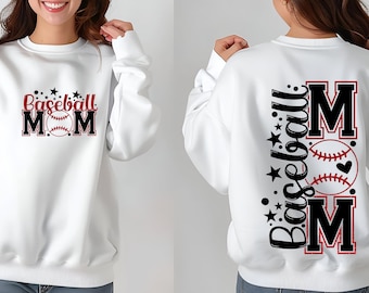 Baseball Mom Svg Png, Front and Back Shirt Design, Baseball Shirt Svg for Cricut, Sublimation Digital File, Sports Mom Svg