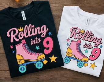 This Little Princess Rolling Into 9 Svg Png,9th Birthday Roller Skates Design,Rolling Into My Birthday Svg Cricut Files,Sublimation Download