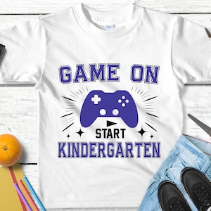 Game On Kindergarten Svg Png,Back to School svg,First day of school svg, Gamer Gifts,Boys Gamer Kindergarten Shirt Svg Png Files for Cricut