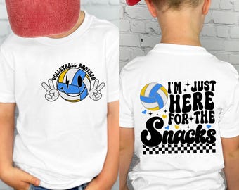 volleyball Brother SVG PNG, I’m Just Here for the Snacks Funny Design, Game Day Sports SVG for Cricut & Sublimation