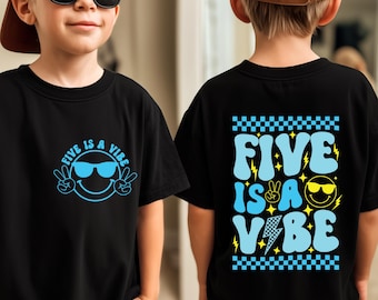 Five is a Vibe Birthday Boy Svg Png ,5th Birthday Boy Svg,Toddler Birthday,Funny Birthday svg for Boys,Sublimation Png Svg files for cricut