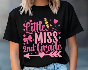 Little Miss Second Grade SVG PNG: Back to School Shirt Design (Digital Download