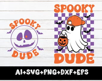 Spooky Dude Halloween SVG PNG: design divertente per bambini (file digitali per Cricut)
