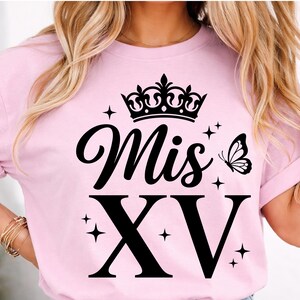 Mis XV SVG PNG Bundle, Quinceañera 15th Birthday Girl Design, Quince Squad Crown Latina Party Cricut Cut File image 14