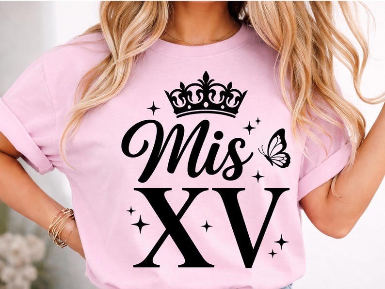 Mis XV SVG PNG Bundle, Quinceañera 15th Birthday Girl Design, Quince Squad Crown Latina Party Cricut Cut File image 14