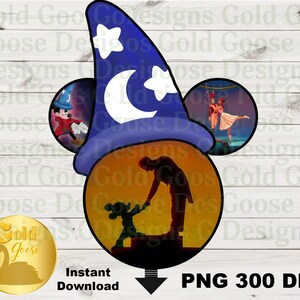 Fantasia, fireworks, dancing animals, fantasmi, Digital , cosplay, park bounding, instant download, magic, sorcerer, sorcerer's hat, C