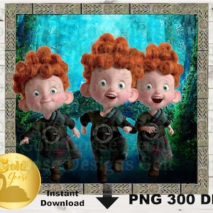 Princess inspired scottish brave mickey ears, merida witch, bear cubs, Digital Download, cosplay, park bounding, instant download brothers