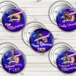 Neon guardians of the galaxy rocket gamora star lord drax  Customizable buttons, Pick a design