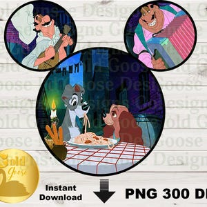 Puppy love lady and the tramp dogs spagetthi dinner meatball kiss Download digital, cosplay, park bounding, download instantâneo, 1