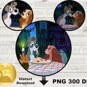 Puppy love lady and the tramp dogs spagetthi dinner meatball kiss Download digital, cosplay, park bounding, download instantâneo, 2