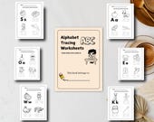ABC Tracing Printable Writing Worksheet PDF ABC coloring book Alphabet Tracing Handwriting Practice Busy Book for Preschool Toddler