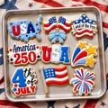 Fourth of July Cookie Cutters, USA Cookie Cutters, 9 styles, 3.5-6in, Durable and Heat Resistant
