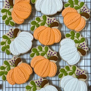 Fall Theme sugar cookies, Pumpkin Cookies, Thanksgiving party favors, Made to Order