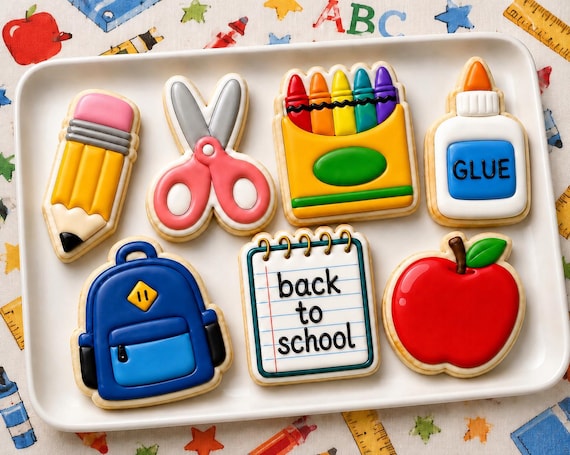 Back to School Cookie Cutters, Teacher Appreciation Cookie Cutters, 7 styles, 3.5-6in, Durable and Heat Resistant
