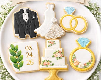 Wedding Cookie Cutters, 6 styles, 3.5-6in, Durable and Heat Resistant